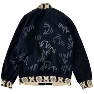 21MEN Vintage Aztec Native Print Bomber Jacket Men's Size L Artist Graffiti‎
